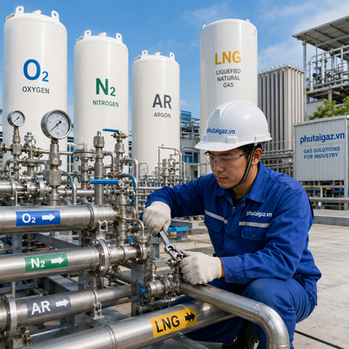 Lắp đặt bồn trạm O2/N2/AR/LNG